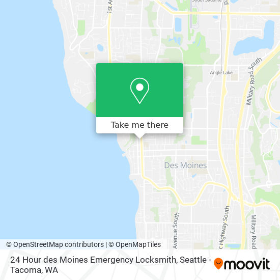 Mapa de 24 Hour des Moines Emergency Locksmith