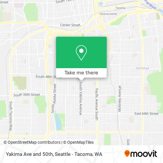 Yakima Ave and 50th map