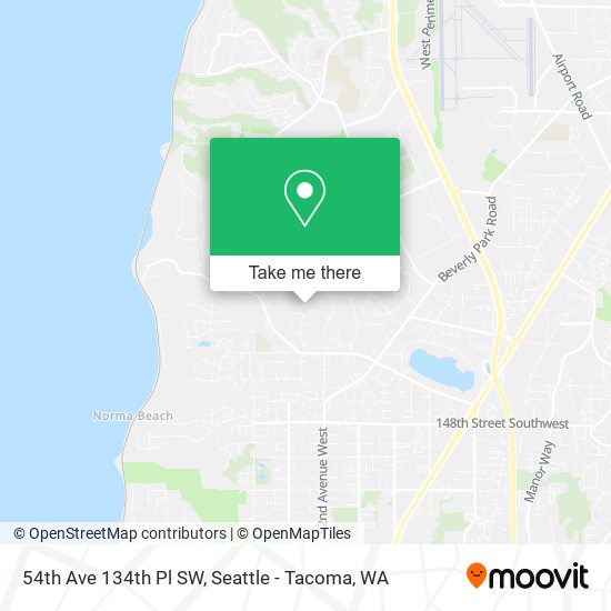 54th Ave 134th Pl SW map