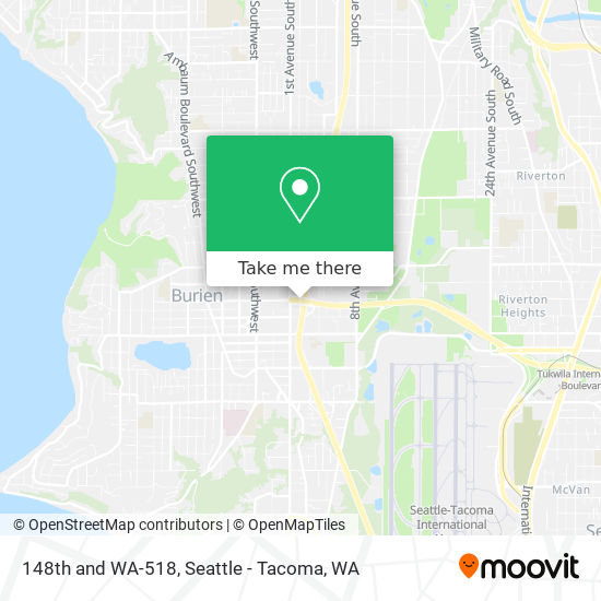 148th and WA-518 map