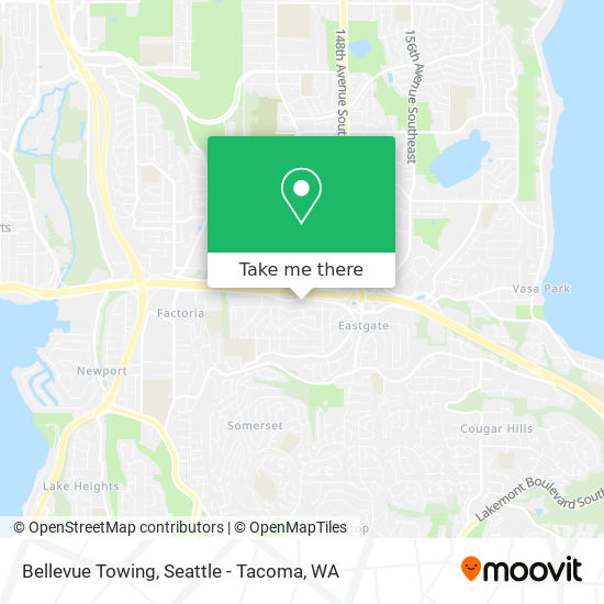 Bellevue Towing map