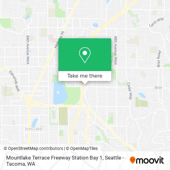 Mountlake Terrace Freeway Station Bay 1 map