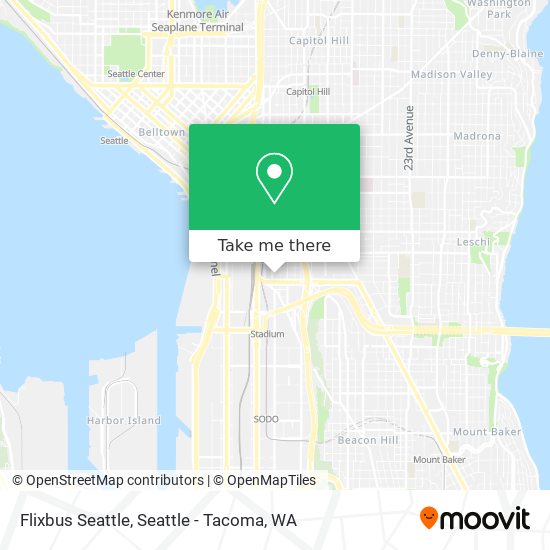 Mapa de Flixbus Seattle