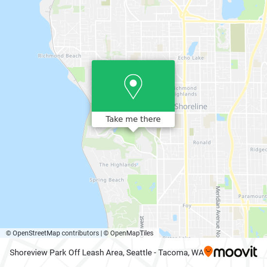 Shoreview Park Off Leash Area map