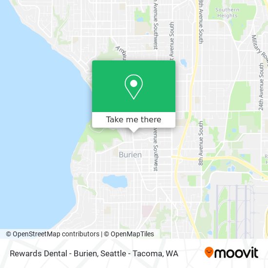 Mapa de Rewards Dental - Burien