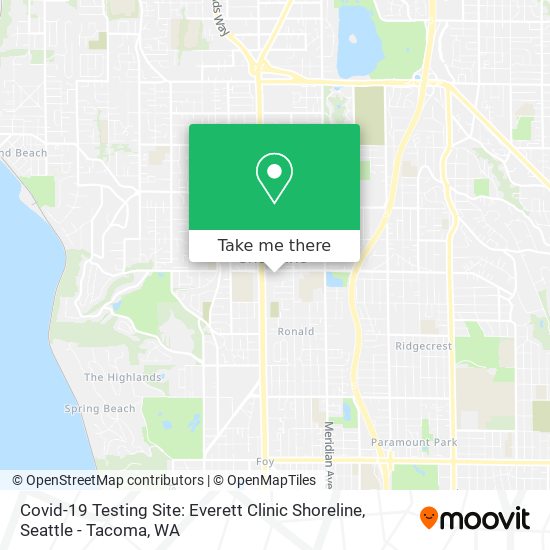 Covid-19 Testing Site: Everett Clinic Shoreline map