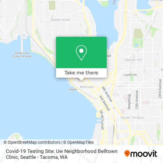 Mapa de Covid-19 Testing Site: Uw Neighborhood Belltown Clinic