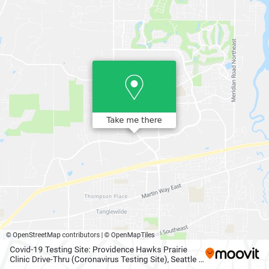 Covid-19 Testing Site: Providence Hawks Prairie Clinic Drive-Thru (Coronavirus Testing Site) map
