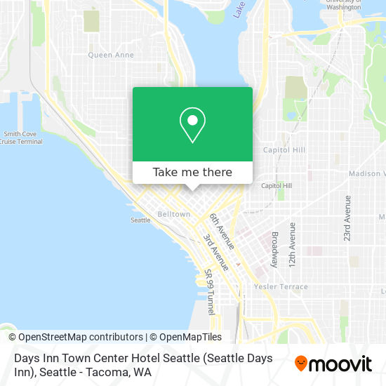 Mapa de Days Inn Town Center Hotel Seattle (Seattle Days Inn)