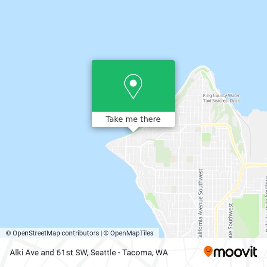 Alki Ave and 61st SW map