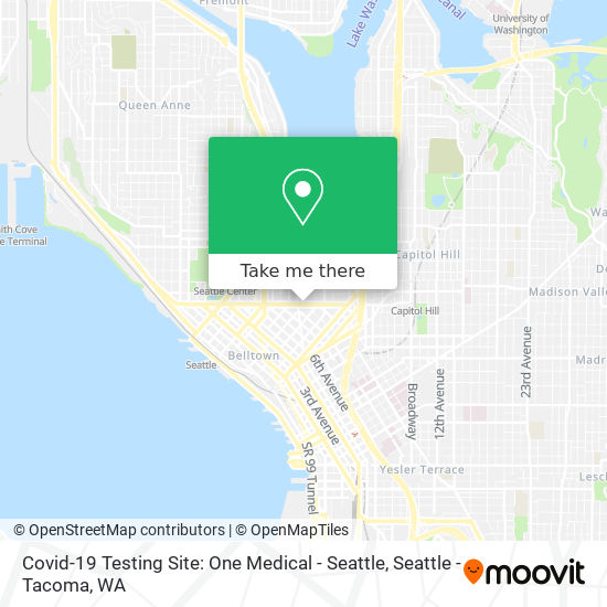 Covid-19 Testing Site: One Medical - Seattle map