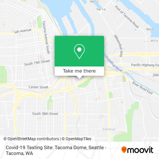 Covid-19 Testing Site: Tacoma Dome map