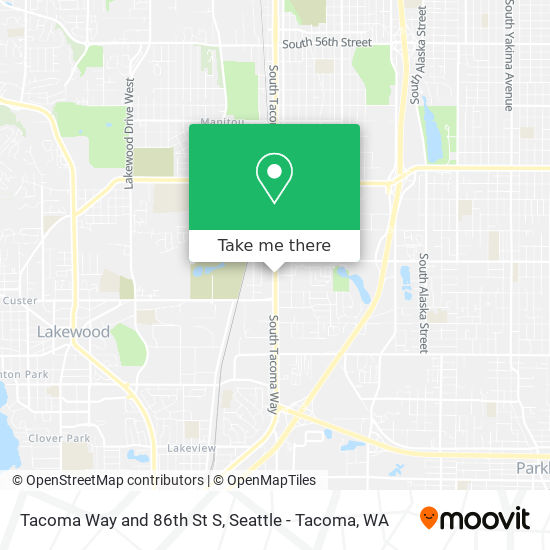 Tacoma Way and 86th St S map