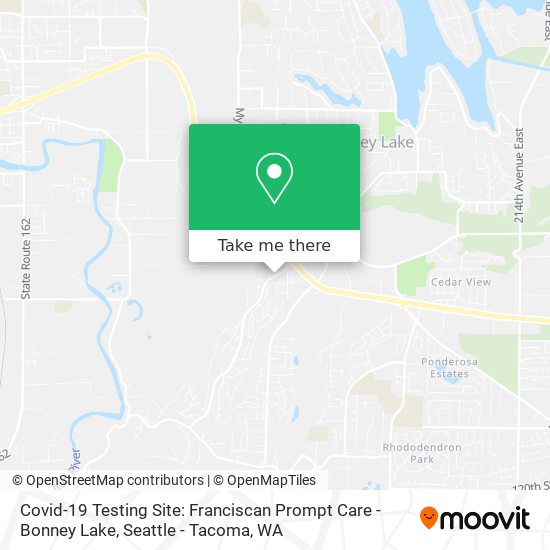 Covid-19 Testing Site: Franciscan Prompt Care - Bonney Lake map