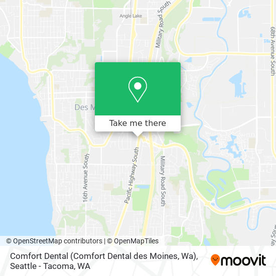 Mapa de Comfort Dental (Comfort Dental des Moines, Wa)