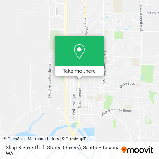 Shop & Save Thrift Stores (Savers) map