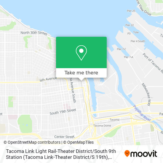 Mapa de Tacoma Link Light Rail-Theater District / South 9th Station (Tacoma Link-Theater District / S 19th)