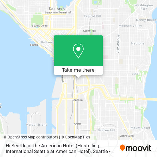 Hi Seattle at the American Hotel (Hostelling International Seattle at American Hotel) map