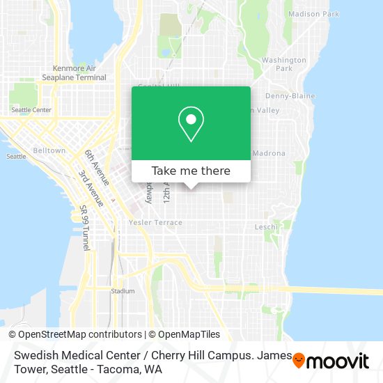 Mapa de Swedish Medical Center / Cherry Hill Campus. James Tower