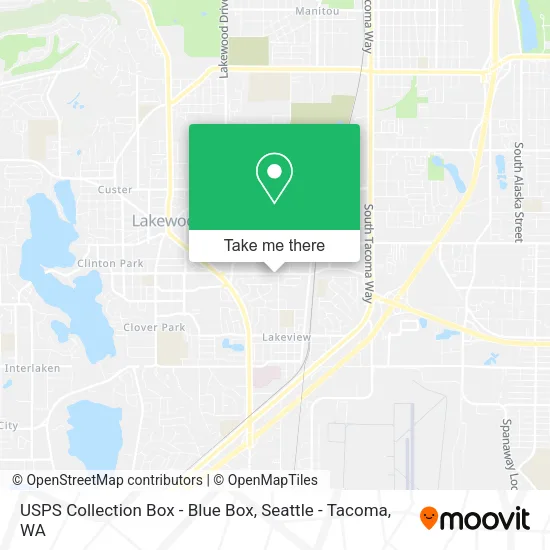 Mapa de USPS Collection Box - Blue Box