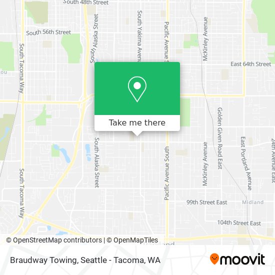 Braudway Towing map