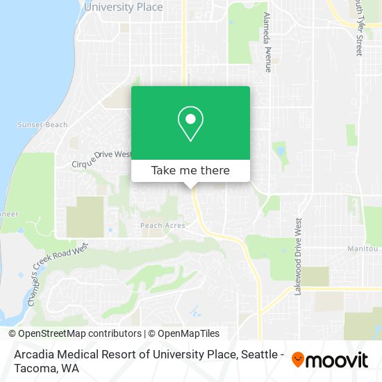 Arcadia Medical Resort of University Place map