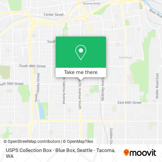 Mapa de USPS Collection Box - Blue Box