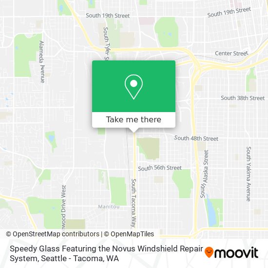 Mapa de Speedy Glass Featuring the Novus Windshield Repair System