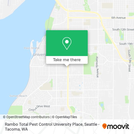 Rambo Total Pest Control University Place map