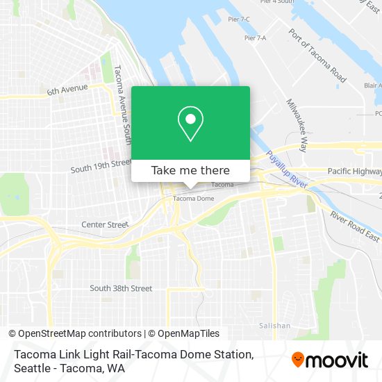 Tacoma Link Light Rail-Tacoma Dome Station map