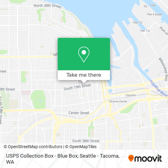 Mapa de USPS Collection Box - Blue Box