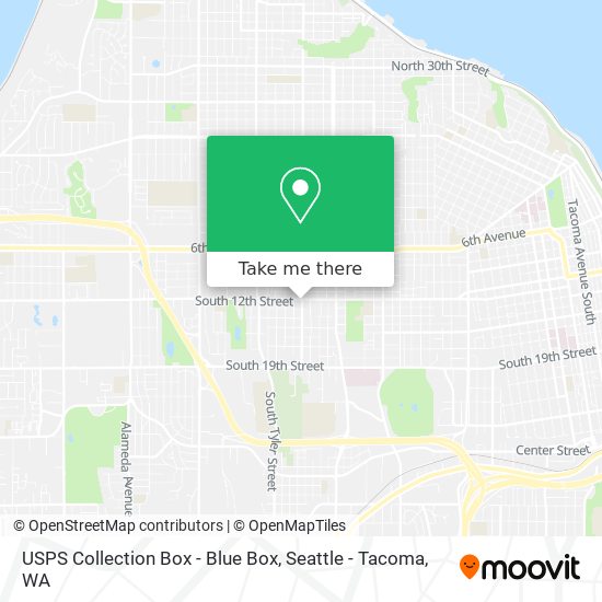 Mapa de USPS Collection Box - Blue Box