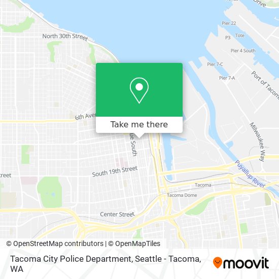 Tacoma City Police Department map