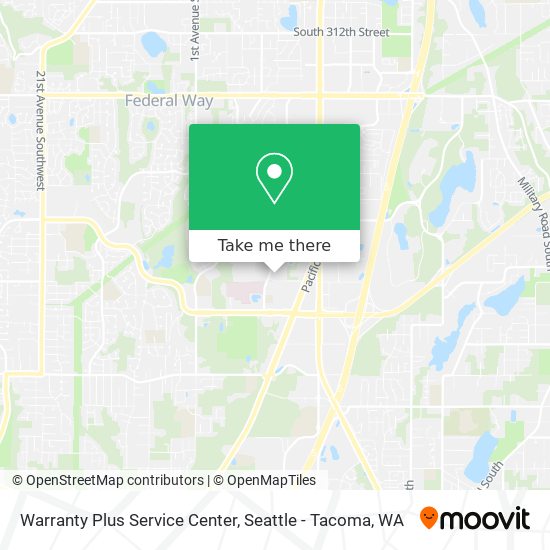 Warranty Plus Service Center map