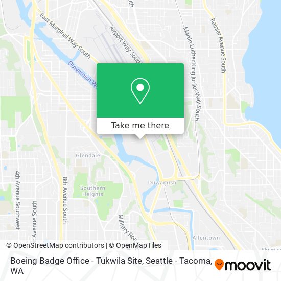 Boeing Badge Office - Tukwila Site map