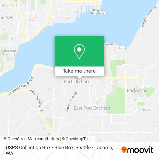 Mapa de USPS Collection Box - Blue Box