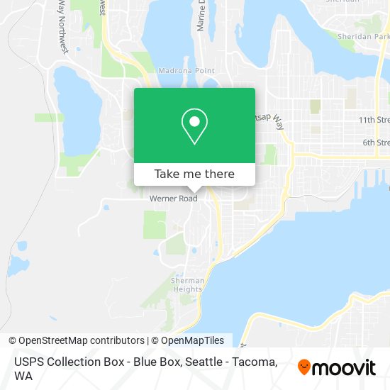 Mapa de USPS Collection Box - Blue Box