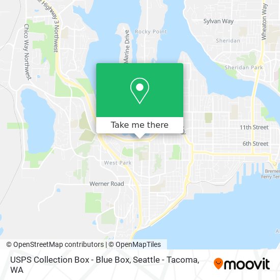 Mapa de USPS Collection Box - Blue Box