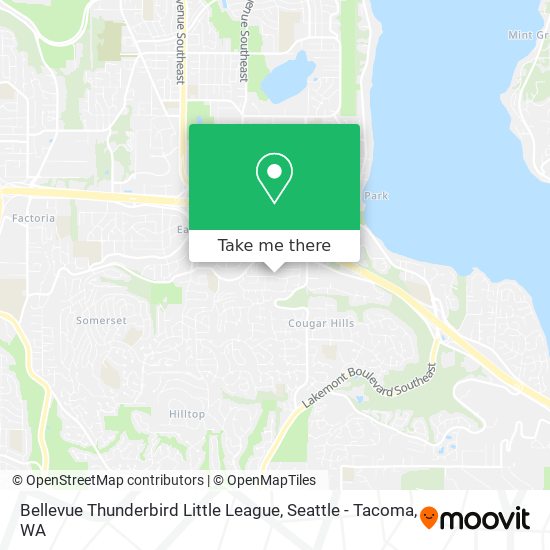 Bellevue Thunderbird Little League map