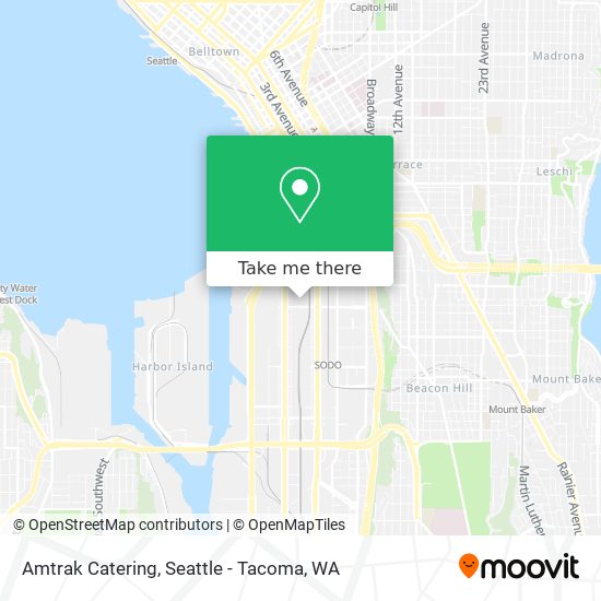 Mapa de Amtrak Catering