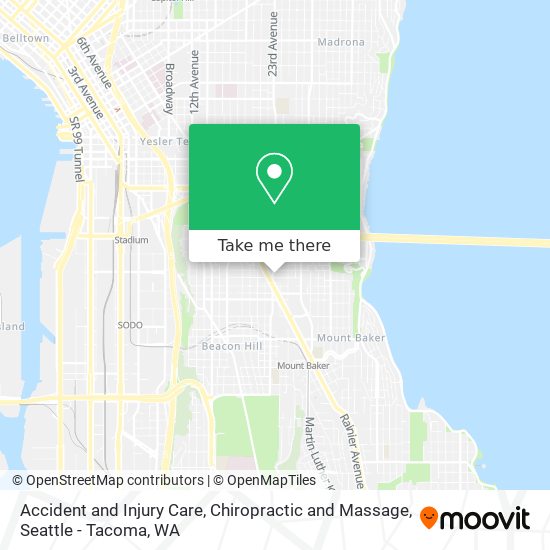 Mapa de Accident and Injury Care, Chiropractic and Massage