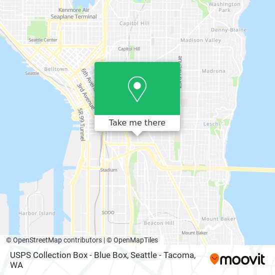 Mapa de USPS Collection Box - Blue Box