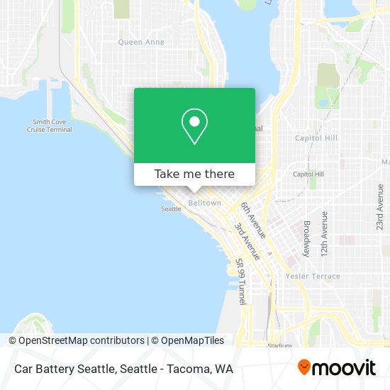 Car Battery Seattle map