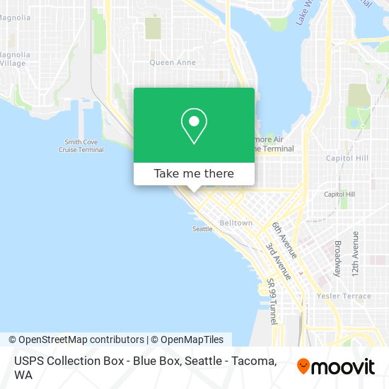 Mapa de USPS Collection Box - Blue Box