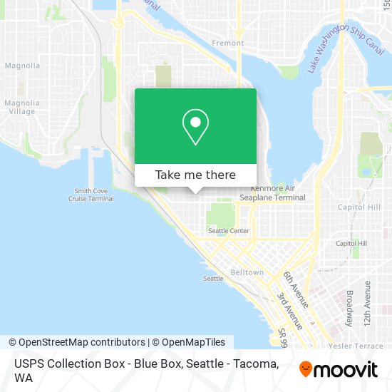 Mapa de USPS Collection Box - Blue Box