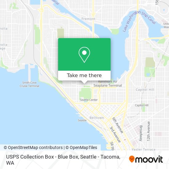 Mapa de USPS Collection Box - Blue Box