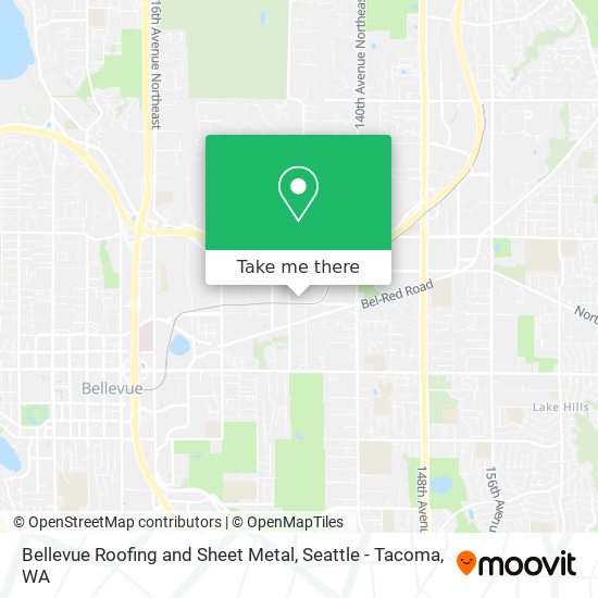 Mapa de Bellevue Roofing and Sheet Metal