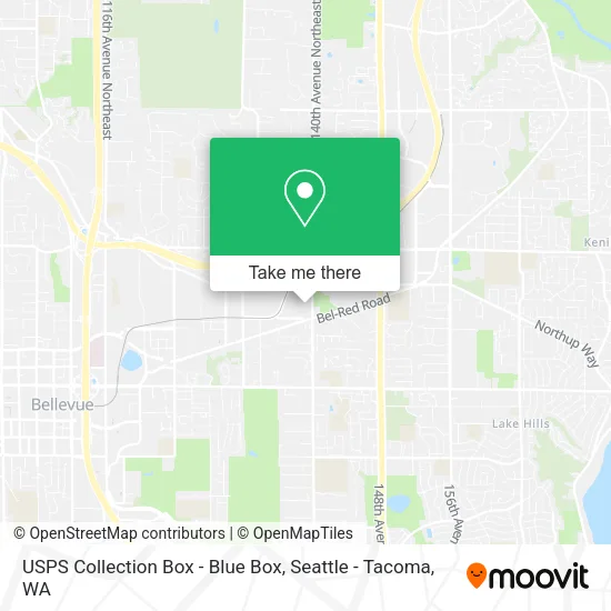 Mapa de USPS Collection Box - Blue Box
