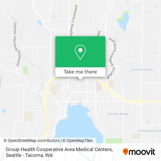 Group Health Cooperative Area Medical Centers map