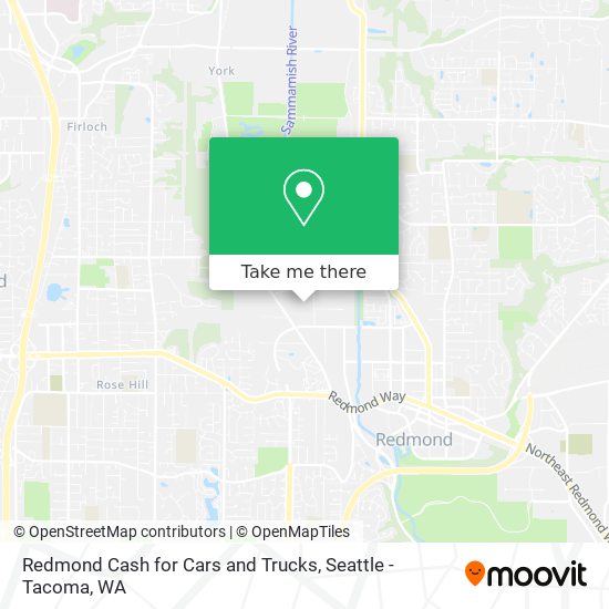 Redmond Cash for Cars and Trucks map